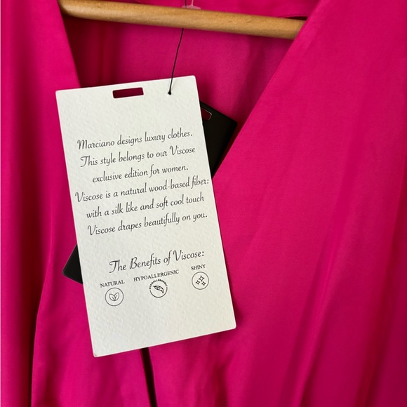 MARCIANO Guess AMERA WRAP DRESS SOLID JEALOUS PINK NWT Size 4 - Picture 8 of 11